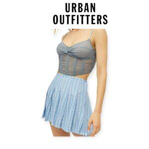 Urban Outfitters Cecile Pleated Mini Skirt Sky Blue High Waisted A Line Size S